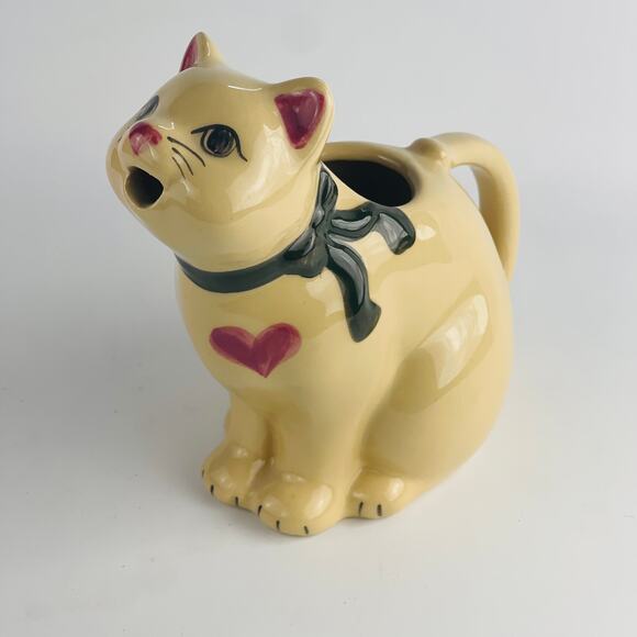 7” Cat Pitcher Alpine Pottery Ohio 1990 Roseville - Picture 1 of 7